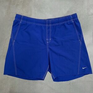 VTG Nike Swim Trunks Mens XL Blue Gorpcore Embroidered Swoosh Contrast Stitching